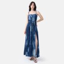 Slit Denim Ocean Wash Maxi Dress Han5